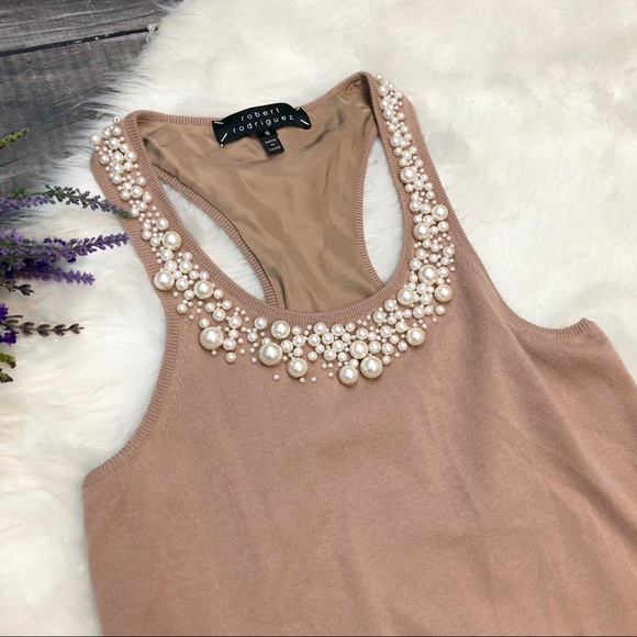 ROBERT Rodriguez Pearl Trim Cashmere Tank - Picture 3 of 7